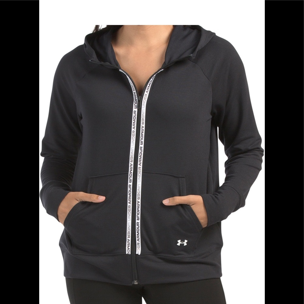 New Under Armour Women Full Zip Hoodie Black